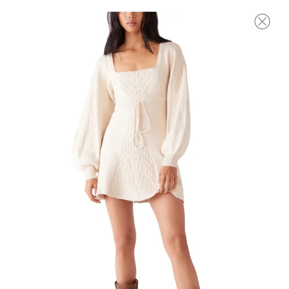Free People Emmaline Long Sleeve Sweater Dress evening cream